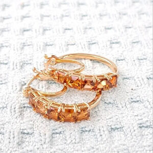Golden Tourmaline Hoop Earrings.